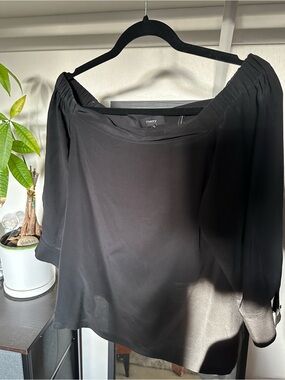 Theory Black Off-Shoulder Blouse